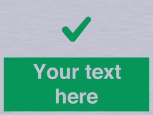 Custom green background, green tick sign